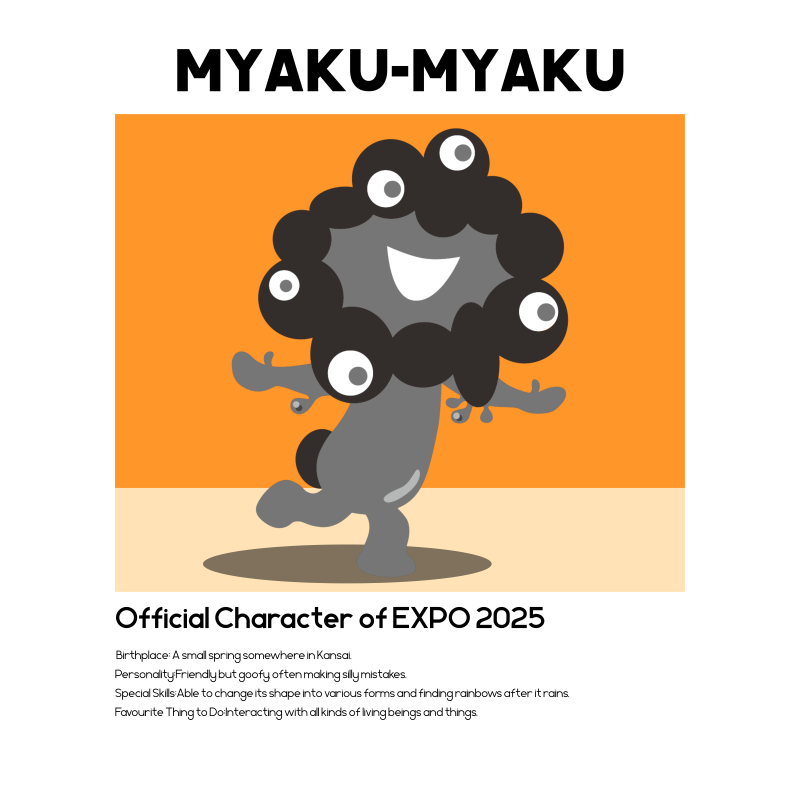 EXPO2025 ミャクミャク　キャンバスジクレー印刷　モノトーン×オレンジ　Ｓ０号