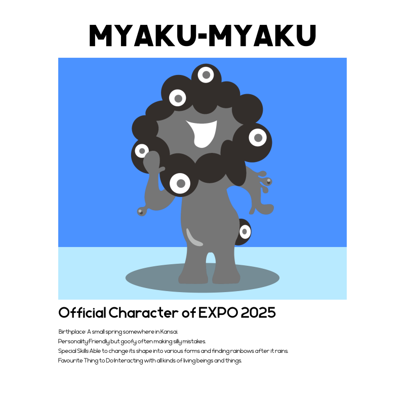 EXPO2025 ミャクミャク　キャンバスジクレー印刷　モノトーン×ブルー　Ｓ０号