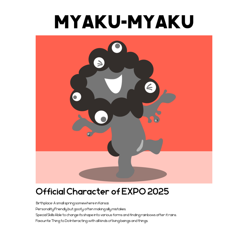 EXPO2025 ミャクミャク　キャンバスジクレー印刷　モノトーン×レッド　Ｓ０号