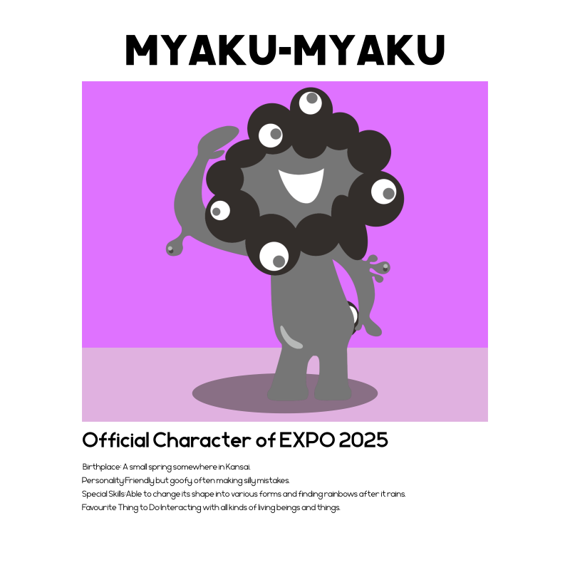 EXPO2025 ミャクミャク　キャンバスジクレー印刷　モノトーン×パープル　Ｓ０号