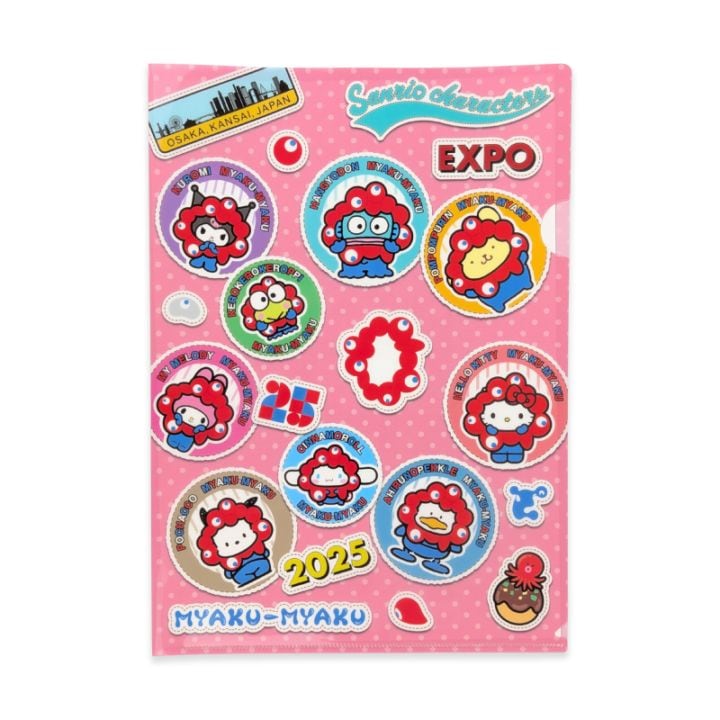 EXPO2025  【サンリオキャラクターズ】ミャクミャクなりきり　A4クリアファイル　ワッペン