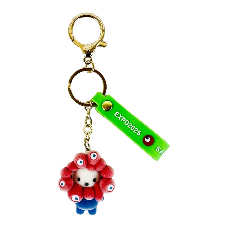 EXPO2025 【サンリオキャラクターズ】　ミャクミャクなりきり　立体マスコットフロッキーストラップキーホルダー　ポチャッコ