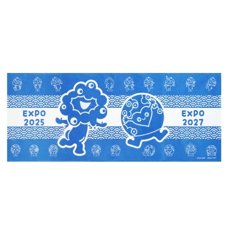 EXPO2025 ミャクミャク 【トゥンクトゥンク】 手ぬぐい 波 ブルー