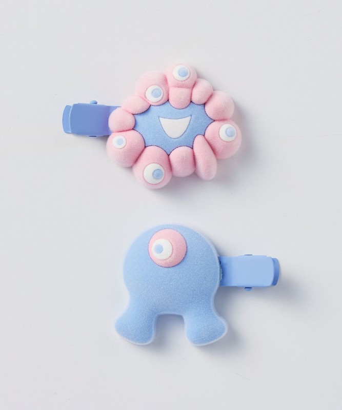 ミャクミャクふわふわフロッキー前髪クリップ（パステルカラーミャクミャク）