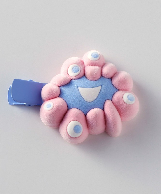ミャクミャクふわふわフロッキー前髪クリップ（パステルカラーミャクミャク）