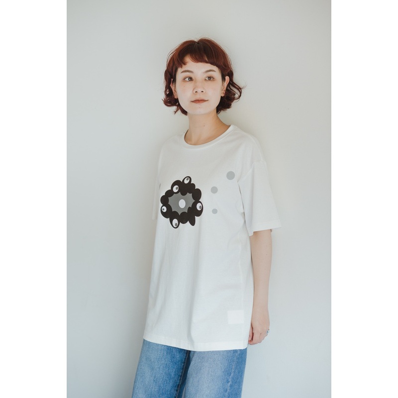 『ミャクミャクと…ミャクミャク誕生ものがたり』プリントTシャツ・黒ミャクミャク（Sサイズ）
