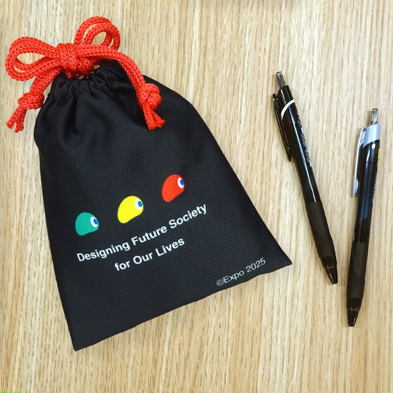 EXPO2025 VI  ミニ巾着 Inochi 黒 