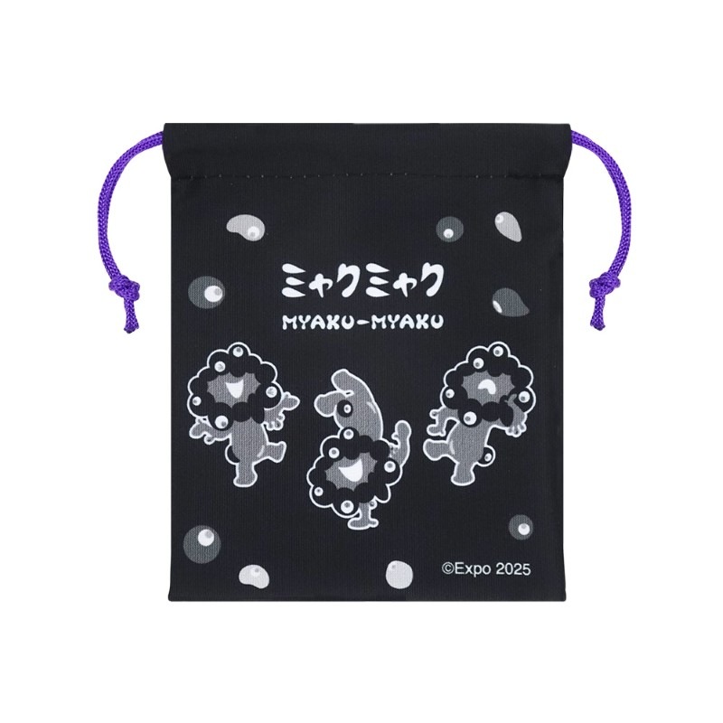 EXP02025 ミャクミャク  ミニ巾着 うしろむき 黒