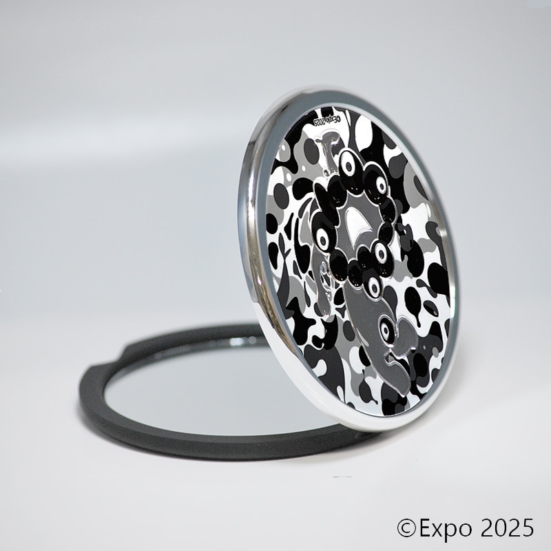 ミミリ！　金属製工芸品 135g EXPO2025 ミャクミャク 彫金Wコンパクトミラー 黒ミャクミャク | 美容