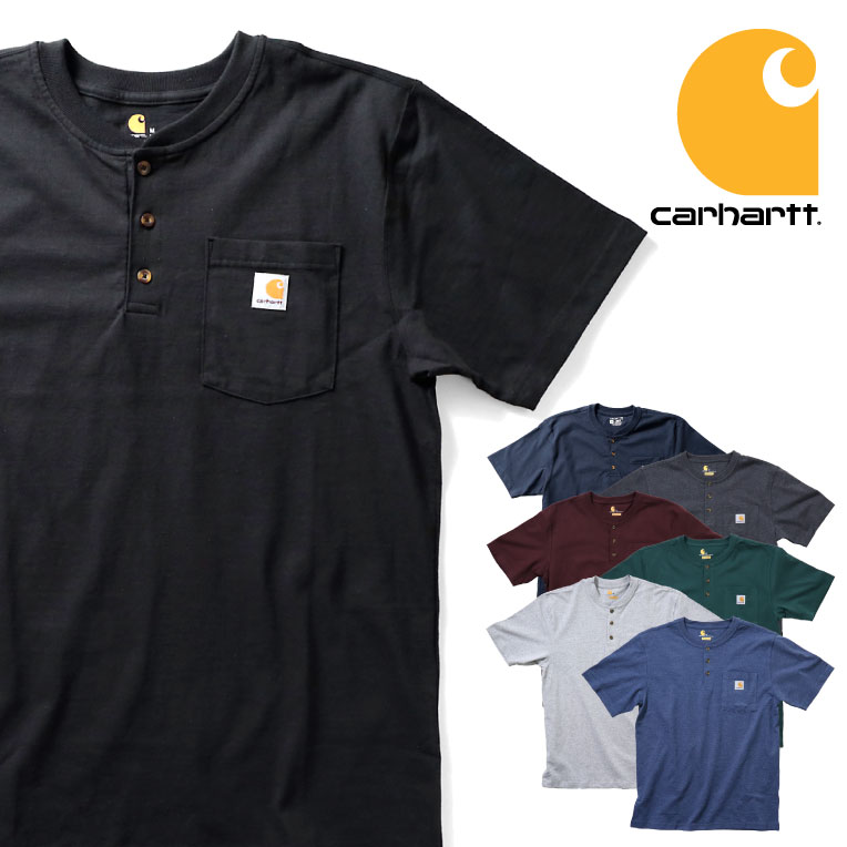『CARHARTT/カーハート』  crhtt-K84 WORKWEAR POCKET SHORT-SLEEVE H/N T-SHIRT / ワークウェアポケットヘンリーネック半袖Tシャツ  -全7色