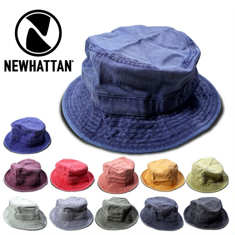 『NEWHATTAN/ニューハッタン』nhn1505 PIGMENT BUCKET HAT / ピグメントバケットハット -全12種-