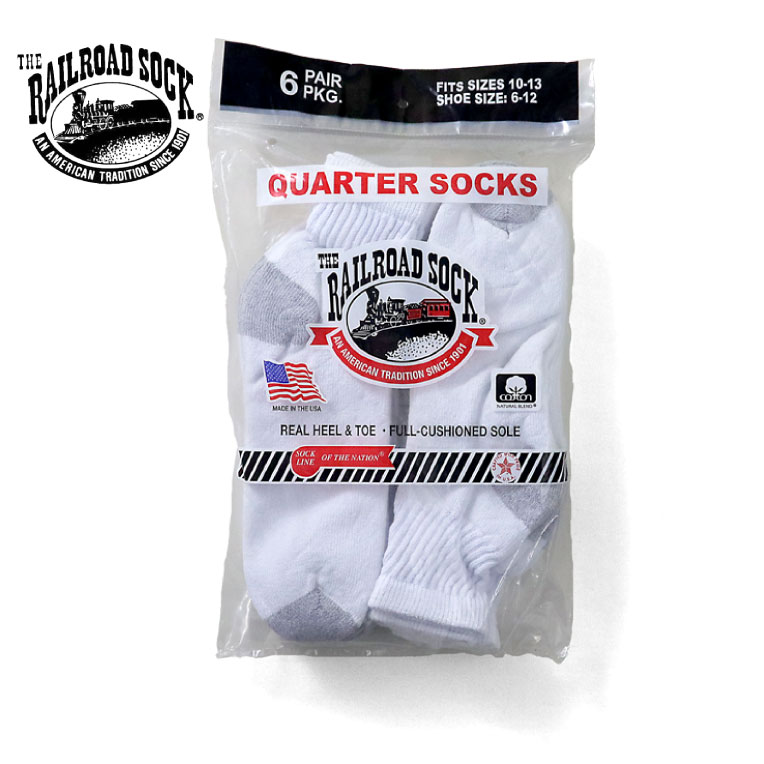 THE RAILROAD SOCK / レイルロードソックス RS6068 MENS 6Pair QUARTER SOCKS / メンズクォーターソックス 6足パック -全1色-