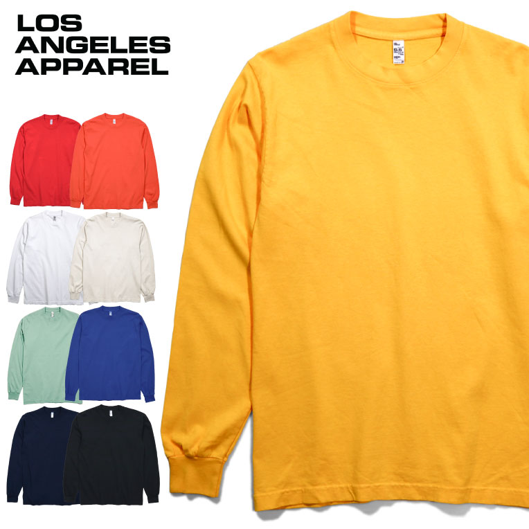 『LOS ANGELES APPAREL / ロサンゼルスアパレル』  L-1807GD  L/S Garment Dye T-Shirt  6.5oz / ロングスリーブ ガーメント ダイ Tシャツ 6.5オンス  -全9色- 