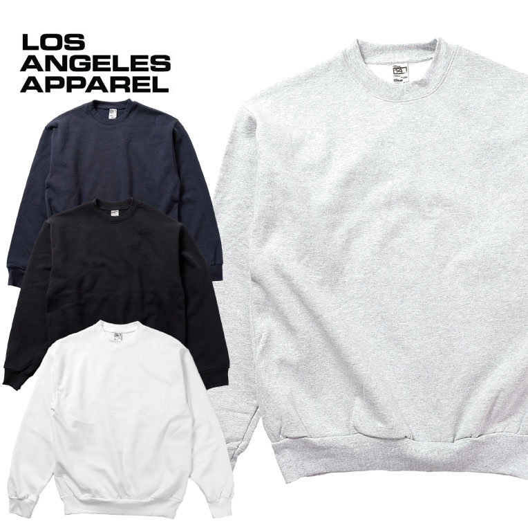LOS ANGELES APPAREL / ロサンゼルスアパレル  L-HF07 Heavy Fleece Crew Neck Sweatshirt / ヘビーフリース クルーネック スウェットシャツ  -全4色- 