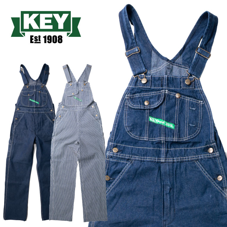 『KEY INDUSTRIES INC/ キー インダストリーズ インク』KEY273 KEY BIB OVERALL HI-BACK ZIP FLY / ビブオーバーオール ハイバック ジップフライ -全3色- 
