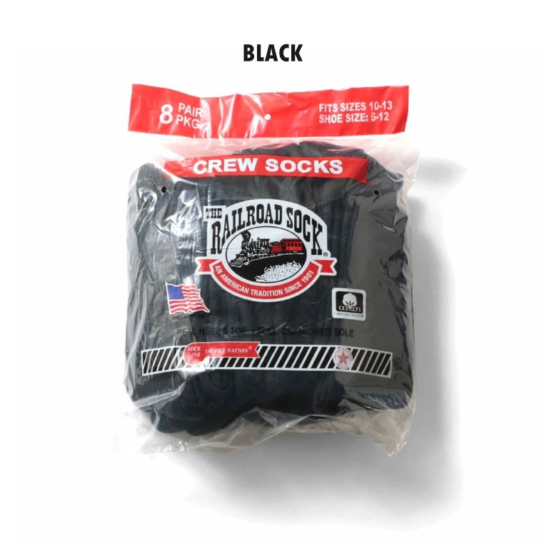 THE RAILROAD SOCK / レイルロードソック  RS808 MENS 8PAIR CREW SOCKS / メンズ8足クルーソックス -全2色-