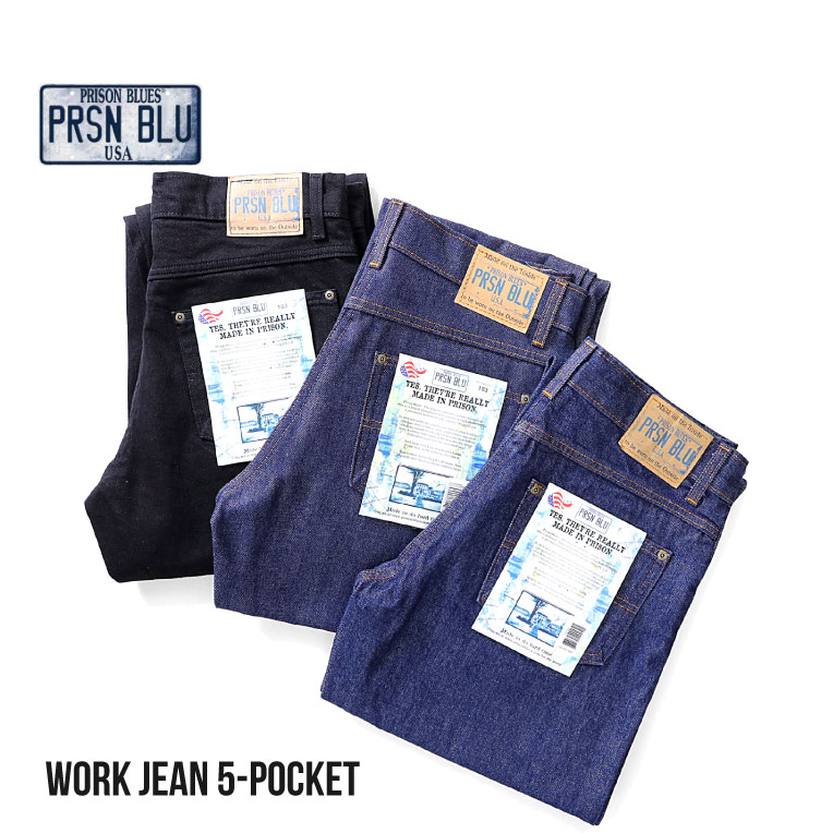 『PRISON BLUES / プリズンブルース』PRBS193 WORK JEAN 5-POCKET / ワークデニムジーンズ 5ポケット -全3色- 