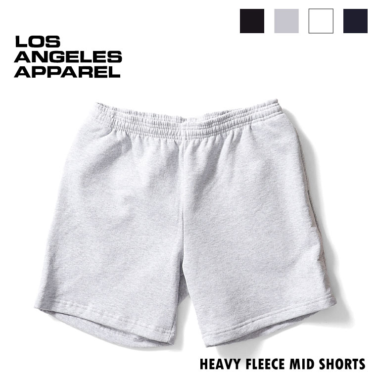 LOS ANGELES APPAREL / ロサンゼルスアパレル L-HF02 14oz HEAVY FLEECE MID SHORTS / 14オンスヘビーフリーススウェットショーツ -全4色- 