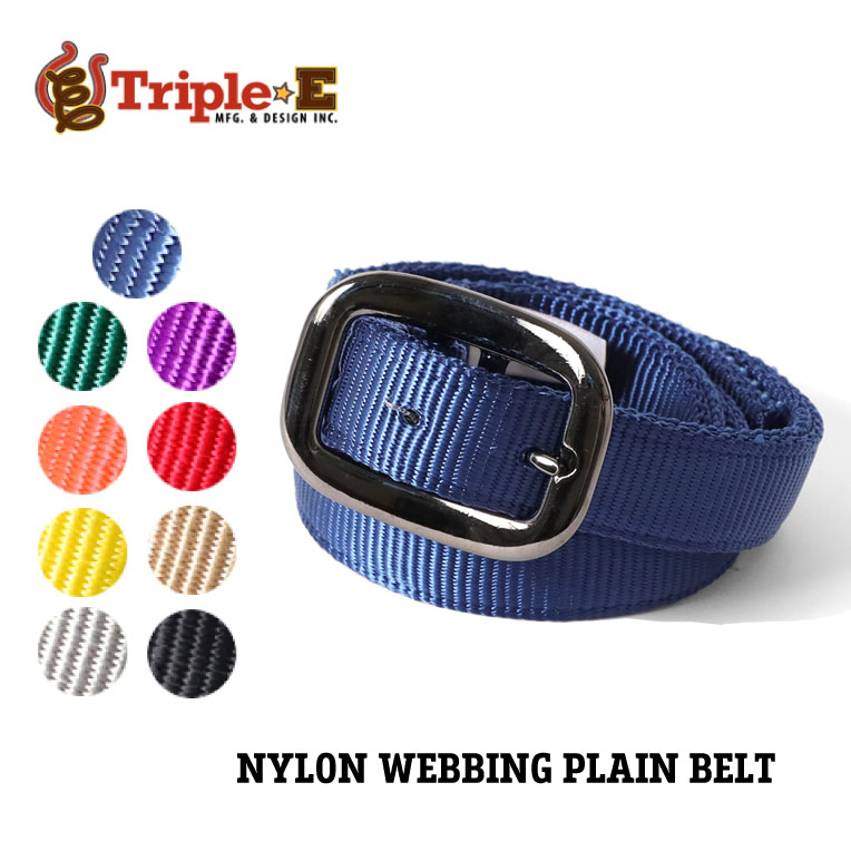 TRIPLE E / トリプル イー TPE48668 NYLON WEBBING PLAIN BELT / ナイロンウェビングベルト -全9色-