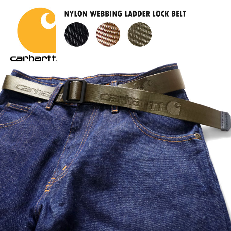 『CARHARTT/カーハート』 crhtt5768 NYLON WEBBING LADDER LOCK BELT / ナイロンウェビングラダーロックベルト -全3色-