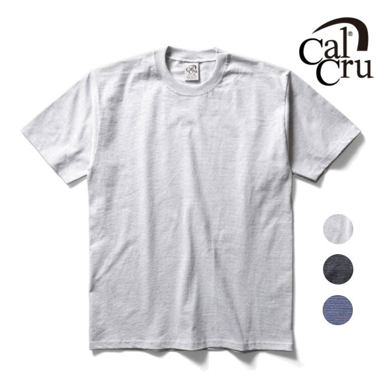 CALCRU / カルクルー CLCR001 5.5 OZ ADULT 1/16 MICROSTRIPE T-SHIRT / 5.5オンス アダルト 1/16 マイクロストライプ Teeシャツ -全3色-