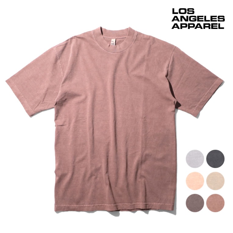 LOS ANGELES APPAREL / ロサンゼルスアパレル L-1801GDPG S/S Pigment Crew Neck 6.5oz / ピグメントクルーネック半袖TEEシャツ-全6色-