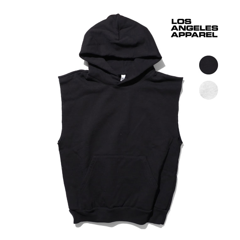LOSANGELES APPAREL / ロサンゼルスアパレル L-HF08 SLEEVELESS HOOD PULLOVER 14oz / スリーブレス フードプルオーバー -全2色- 