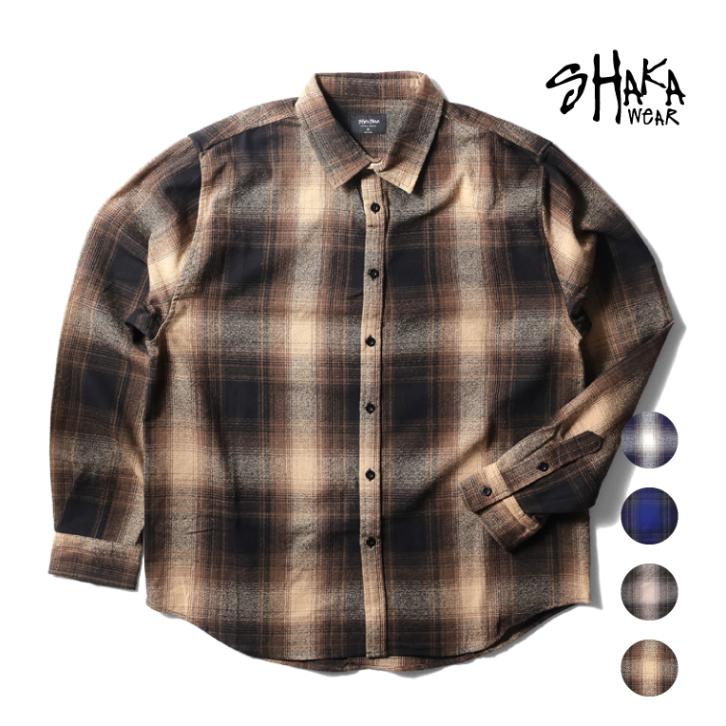 SHAKA WEAR / シャカウェア S-PFOS PLAID FLANNEL OVER SHIRT / プレイド フランネル オーバーシャツ -全4色-