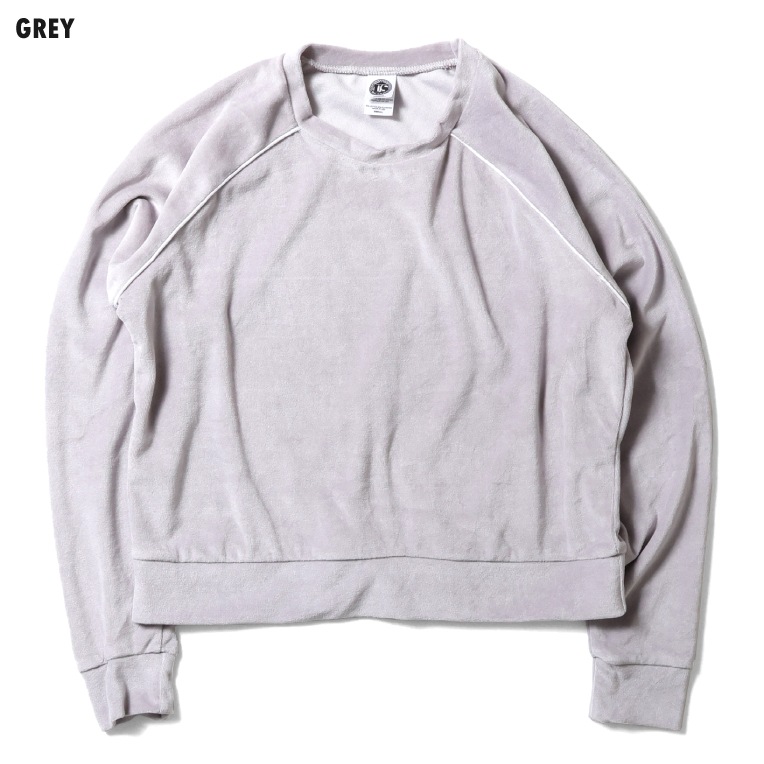 US BLANKS / ユーエスブランクス  U-US538 WOMEN'S VELOUR CROP LONG SLEEVE / ウィメンズベロアクロップ丈長袖スウェット-全4色-