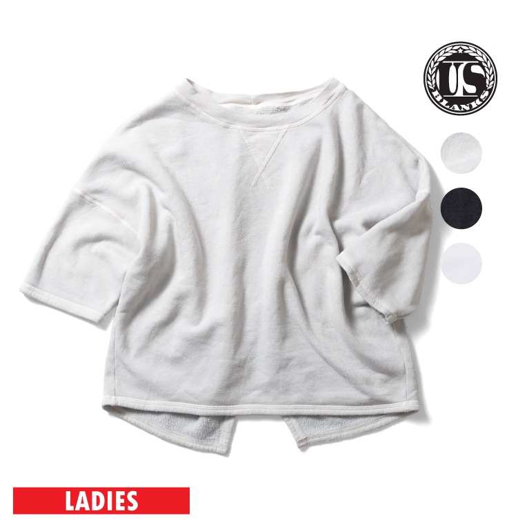 US BLANKS / ユーエスブランクス U-US218 WOMEN'S OPEN CROSS BACK DROP SHOULDER TOP / ウィメンズドロップショルダートップス-全3色-