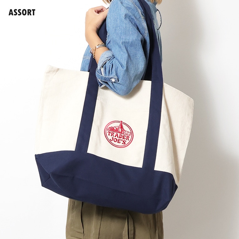 TRADER JOE'S / トレーダージョーズ  TJ2101 REUSABLE COTTON TOTE BAG / トートバッグ -全1色- 