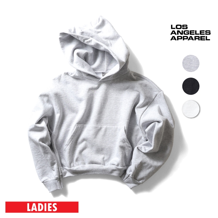 LOS ANGELES APPAREL / ロサンゼルスアパレル L-HF19 HEAVY FLEECE CROPPED HOODIE / ヘビーフリースクロップ丈フーディ -全3色-