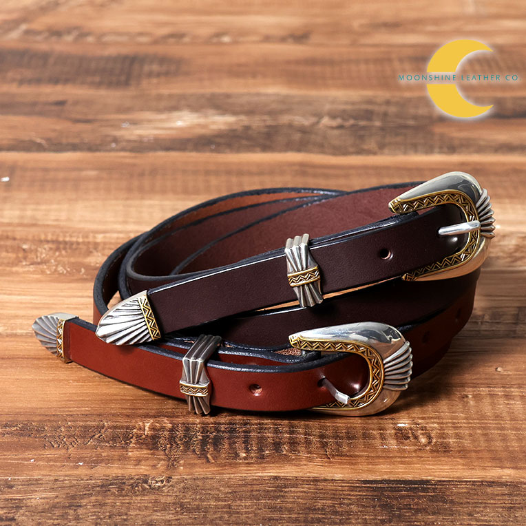 MOONSHINE LEATHER CO. / ムーンシャインレザーカンパニー MOON001 DEL RIO BUCKLE BELT / デルリオバックルベルト -全2色- 