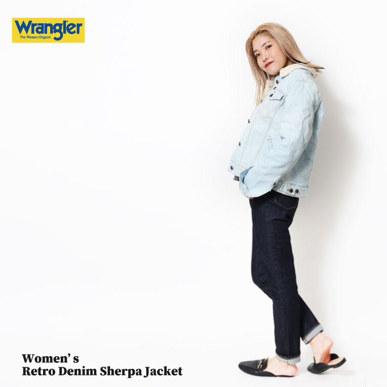 WRANGLER / ラングラー WG1123 WOMEN'S RETRO DENIM SHERPA  JACKET / レトロデニムボアジャケット -全1色- 