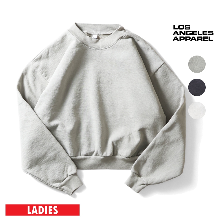 LOS ANGELES APPAREL / ロサンゼルスアパレル L-HF06GD HF CROPPED MOCK NECK PULLOVER / クロップ丈モックネックプルオーバー -全3色-