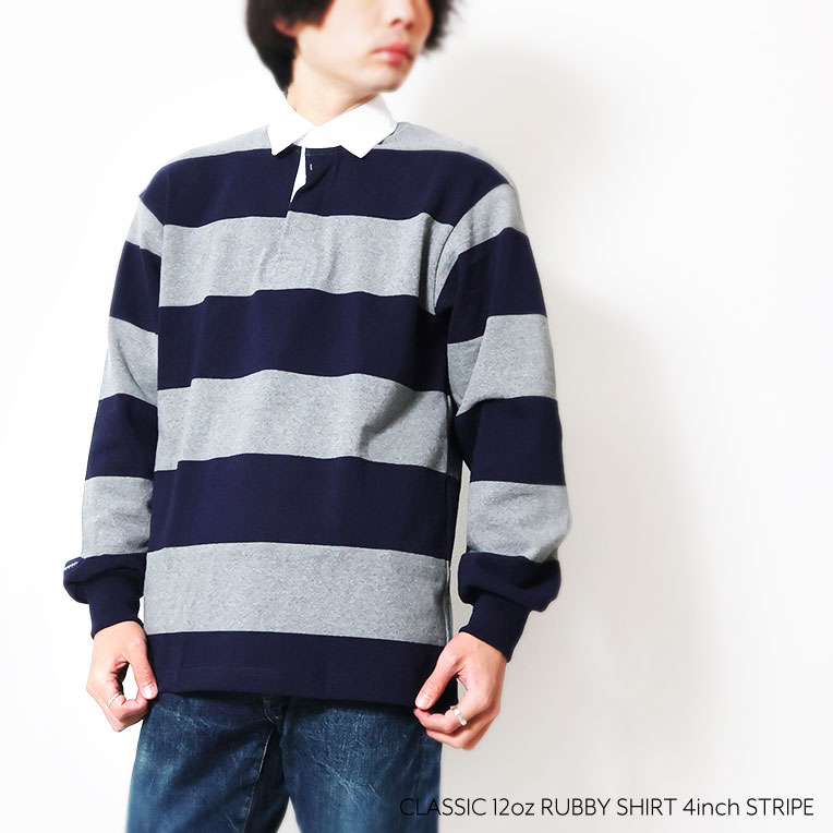 BARBARIAN / バーバリアン BARB002 CLASSIC 12oz RUGBY SHIRT 4inch