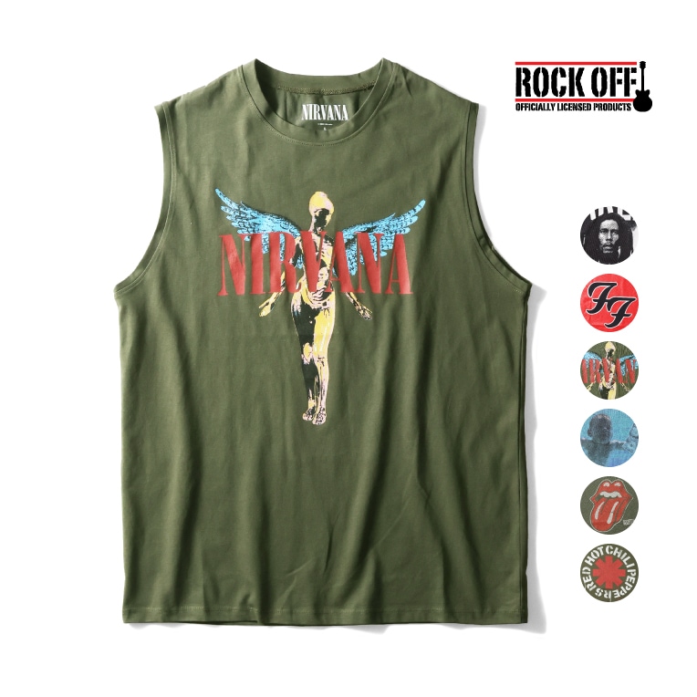 ROCK OFF / ロックオフ ROCKOFF252 PRINT SLEEVELESS TEE / プリントスリーブレスTシャツ -全6色- 