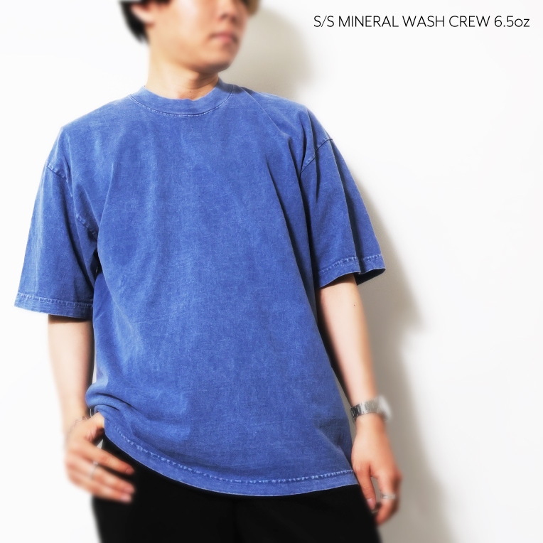 LOS ANGELES APPAREL / ロサンゼルスアパレル L-1801MW  S/S MINERAL WASH CREW 6.5oz / ミネラルウォッシュクルー半袖Tシャツ -全7色-