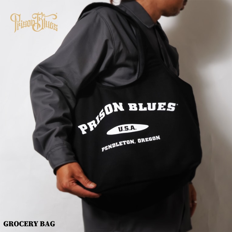 PRISON BLUES / プリズンブルース PRBS52411 GROCERY BAG VERSITY LOGO / グロサリー バッグ バーシティロゴ