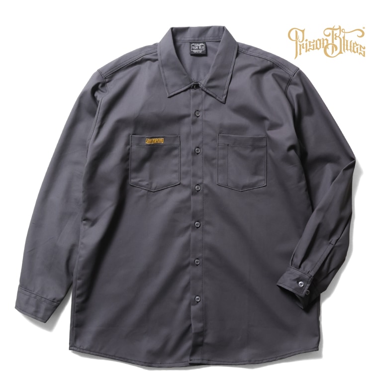 PRISON BLUES / プリズンブルース PRBS2533 L/S WORK SHIRT FRONT BUTTON / 長袖 ワークシャツ フロント ボタン