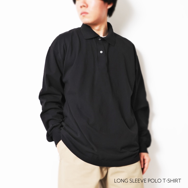 LOS ANGELES APPAREL / ロサンゼルスアパレル  L-18417GD LONG SLEEVE POLO T-SHIRT / 長袖ポロTEEシャツ-全2色- 