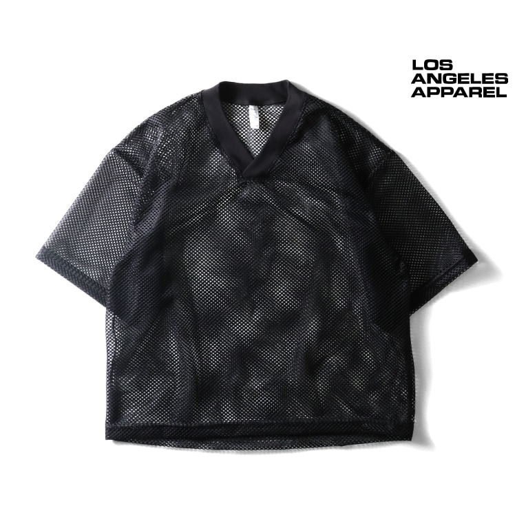 LOS ANGELES APPAREL / ロサンゼルスアパレル  L-KM561 KING MESH S/S V-NECK / キングメッシュ半袖VネックTEEシャツ-全1色- 
