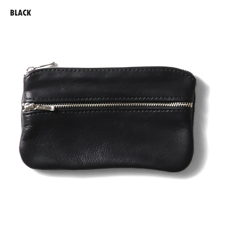 MOONSHINE LEATHER CO. / ムーンシャインレザーカンパニー MOON262 7-inch DOUBLE ZIPPERRED POUCH / 7インチダブルジップポーチ -全3色- 