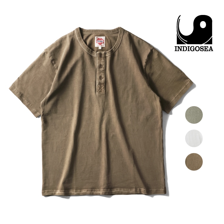 INDIGO SEA / インディゴシー  INS267 THREE BUTTON HENLEY SHIRT / スリーボタンヘンリーネックTシャツ -全3色-  