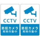防犯ステッカー ２枚セット CCTV 縦長タイプ 青色