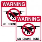 ドローンステッカー 大型 警告ステッカー ドローン 飛行撮影禁止 英語 屋外耐候素材 2枚セット