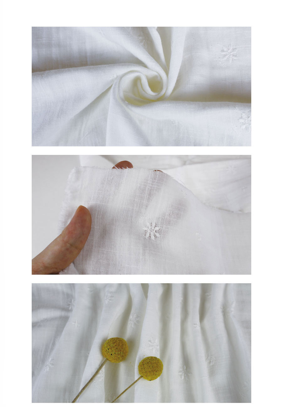 スラブダブルガーゼ 花とちょうちょ