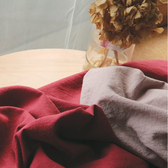 くったりリネンコットン カラー 釜炊きオリーブオイル柔軟仕上げ