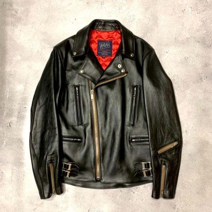 ロング おとなしく ライダージャケット 革ジャン 48サイズ 牛革