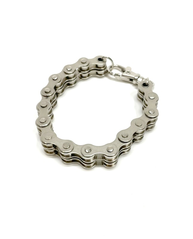 2連 ヘビーウェイト・バイクチェーン・ブレスレット｜『666』パン